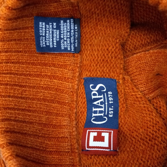 Chaps Burnt Orange 3 Button Fall Sweater - Picture 7 of 8
